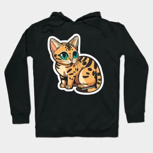 Exotic Bengal Cat Sticker - Premium Quality Hoodie